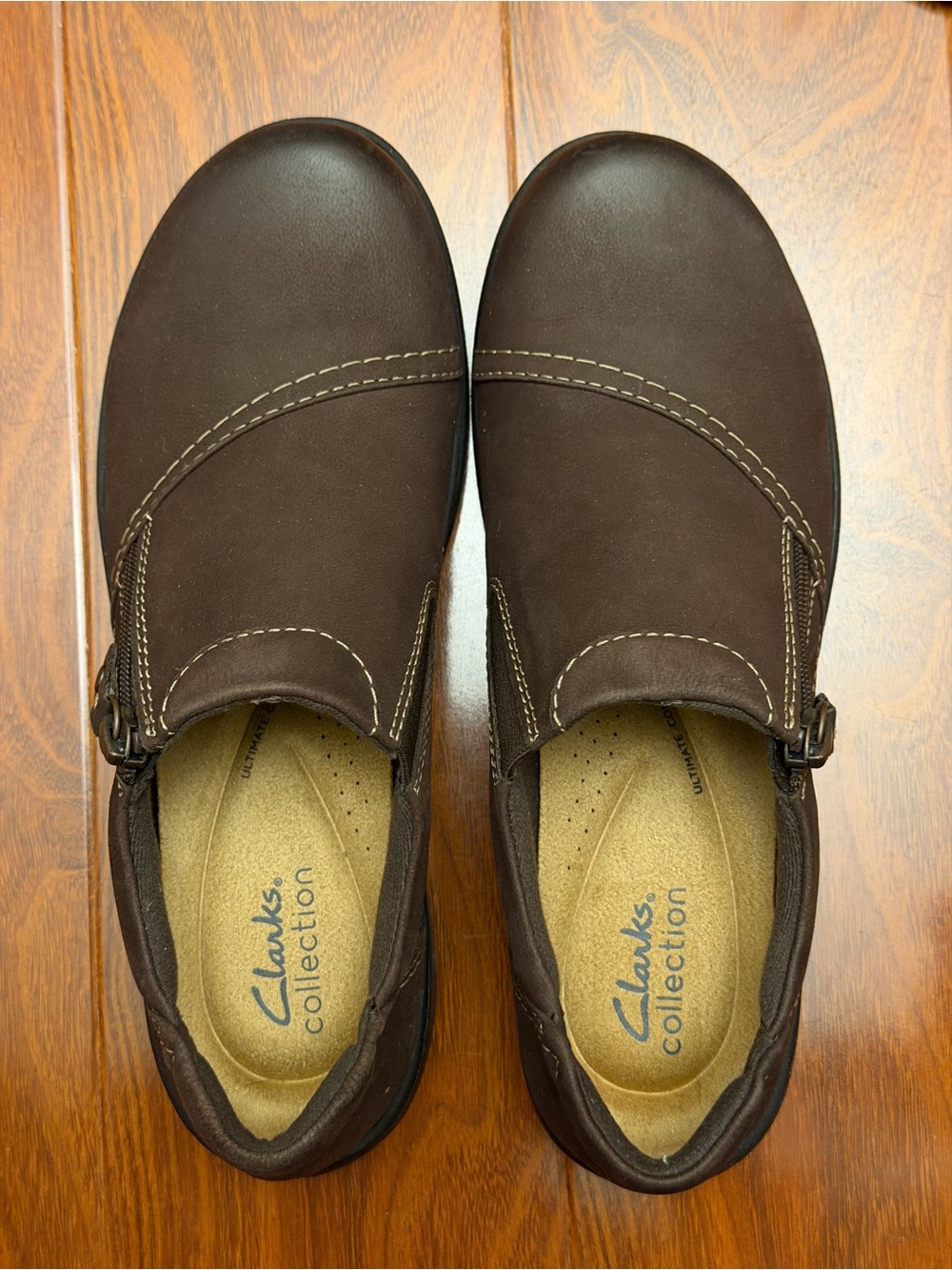 Clarks Collection Women's Brown Slip-On Loafer Shoes